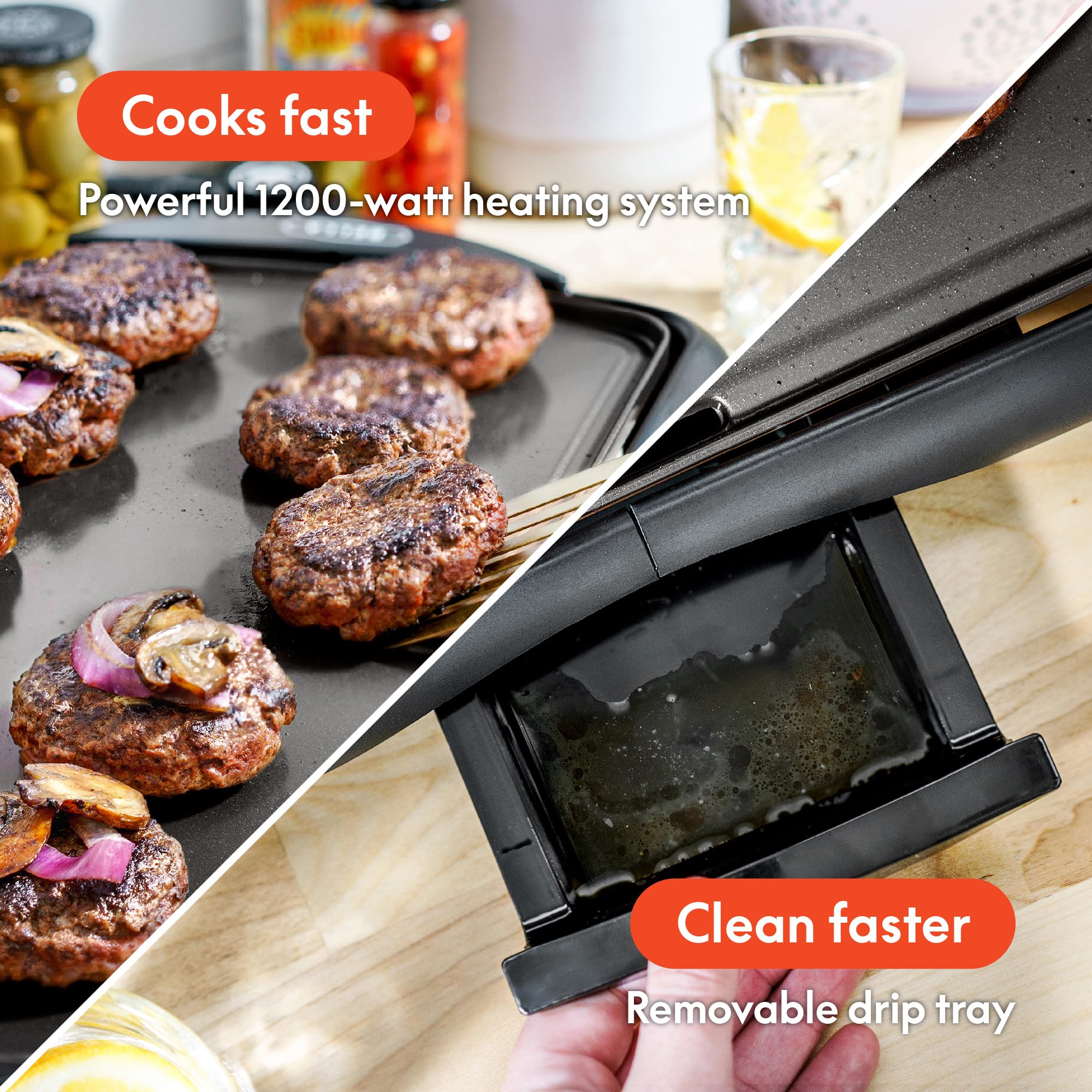 Bella Electric Griddle & Flat Grill With Nonstick Large Cooking Surface And Removable Probe For Eggs, Tortillas, Pancake And Mor